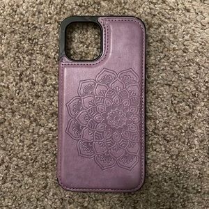 Purple iPhone 12 Mac Pro wallet case